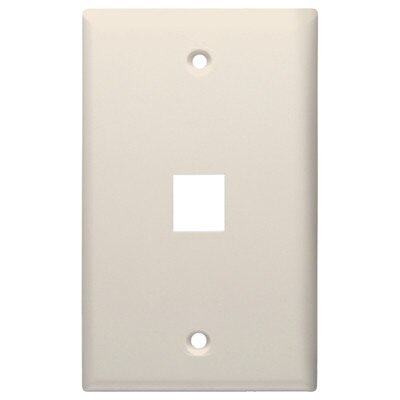 DataComm Keystone Wallplate, 1-Gang, 1-Port, Light Almond